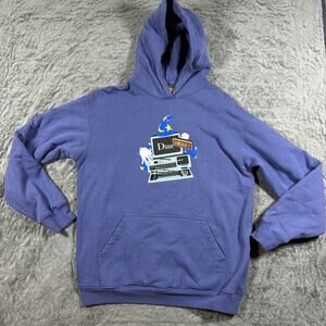 Dime MTL Hoodie I Know Computer Wizard Men's Large Blue Skater Retro Tech